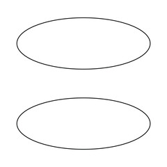 Basic Ellipse shape Outline Minimalist Black Horizontal Shape for Geometry and Abstract Design