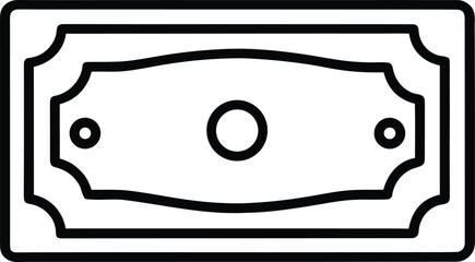 Paper Money Banknote Line Art Icon for Currency Concept