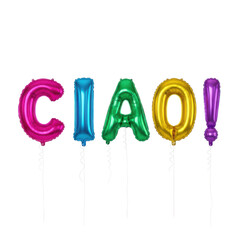 Fototapeta premium Colorful and playful greeting with the word ciao in vibrant letters