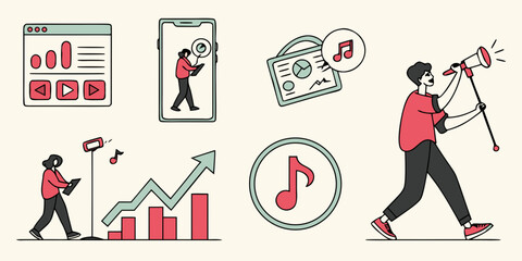 Illustration depicting the journey of a startup from idea to success Vector