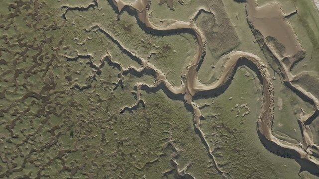 Salt Marsh Birds-Eye-View North West Wales Aerial View Barmouth