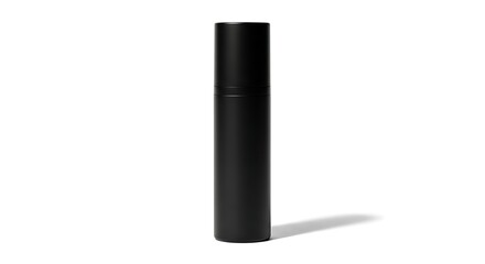 Obraz premium Sleek black cylindrical object on white background