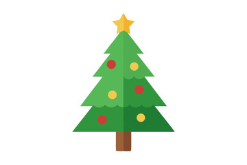 Obraz premium christmas tree white background