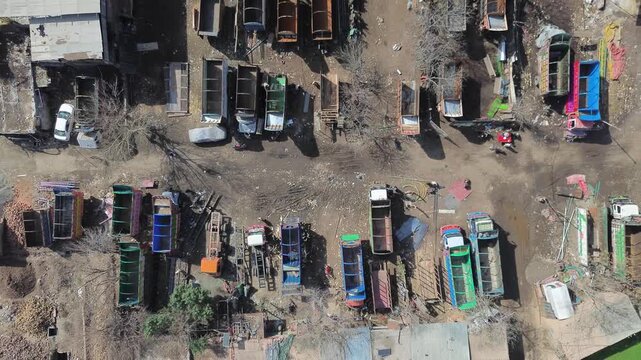 Views of Peshawar and one of its truck workshop