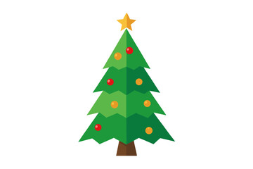 Obraz premium christmas tree white background