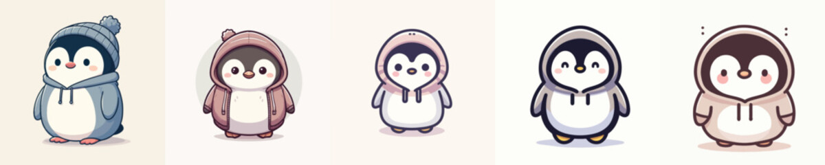cute penguin vector wearing hoodie © sarah16blakeyxh2