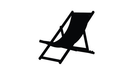 Black beach chair depicted in a dramatic stark silhouette