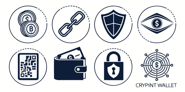 A collection of icons representing various security and privacy concepts. Vector