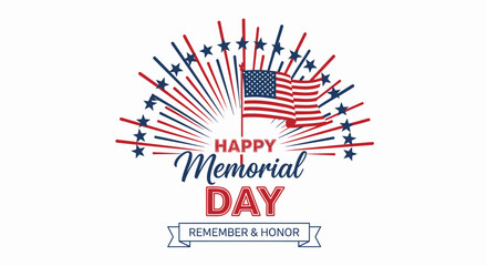 Obraz premium Memorial Day greeting vector graphic