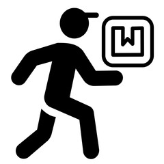 running deliveryman vector illustration	