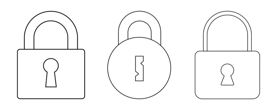 Lock Icon Collection &ndash; Secure and Unlocked Padlock Vector Set for Security, App, and Website Design