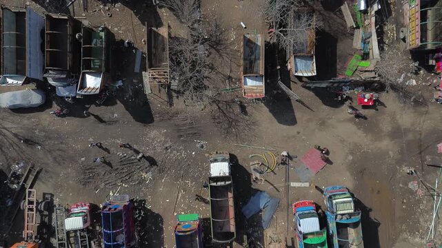 Views of Peshawar and one of its truck workshop