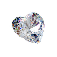 Heart shaped diamond isolated on transparent background