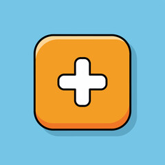 Obraz premium White Cross Medical Icon Button.