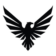 Obraz premium Geometric eagle logo with spread wings, abstract design for strength and power