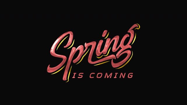 Animated Text Spring is coming in a retro font is perfect for social media, greeting cards, posters, and website banners. Vibrant and nostalgic.