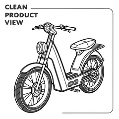 Fototapeta premium Black and white of electric scooter motorcycle bike