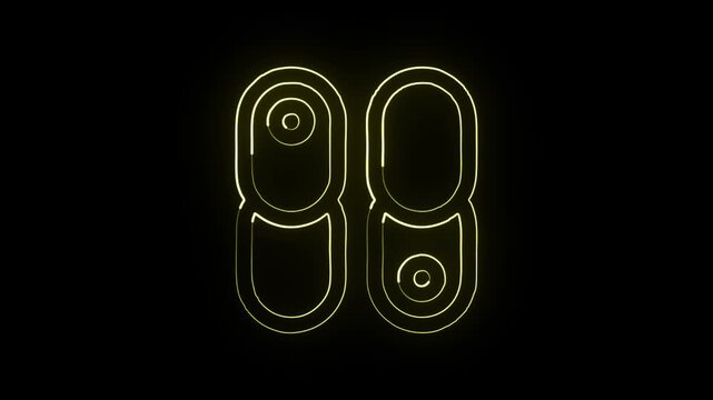 Glowing neon line bacilli icon with subtle animation. Bacilli animation HD video isolated on black background.