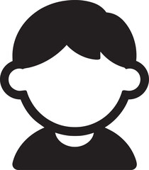 Obraz premium Simple Boy Avatar Icon, Minimalistic Vector EPS