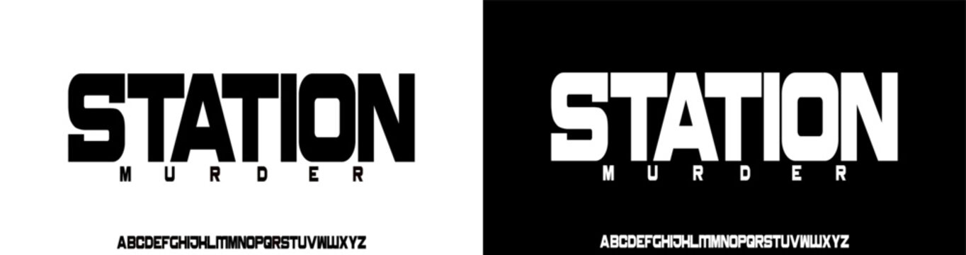 Font Vector Alphabet Station Core : Modern Geometric Display Font 