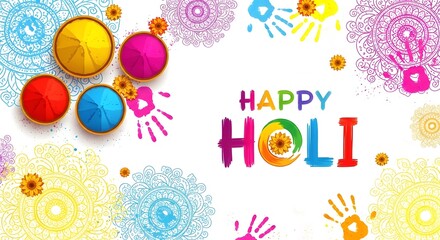 Fototapeta premium Vibrant holi celebration happy holy festival of colors