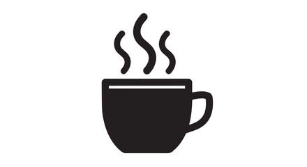 Obraz premium Minimalist vector illustration of a steaming hot cup, perfect for beverage and comfort graphic design