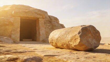 Rolled Away Stone Symbolizing Hope and Good Friday Reflection