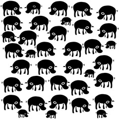 Pigs and Piglets Pattern © Esmeralda