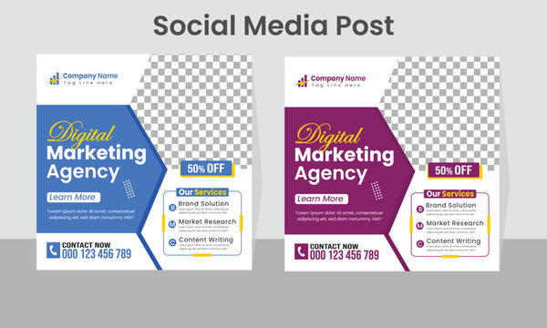 Digital marketing agency post and corporate business social media post template