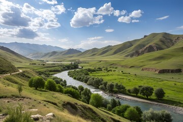 Beautiful Nature of Afghanistan Landscape Mountains Sky Sun Clouds Tourism Travel