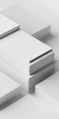 Blank business card stack mockup for corporate branding