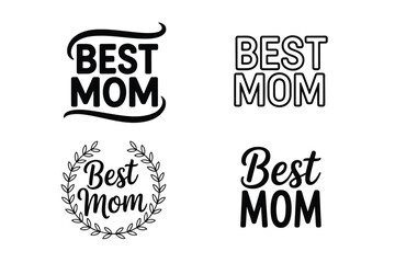 Obraz premium A set of best mom typography designs and illustrations