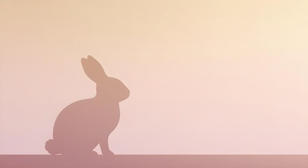 Minimal Rabbit Silhouette with Pastel Easter Background