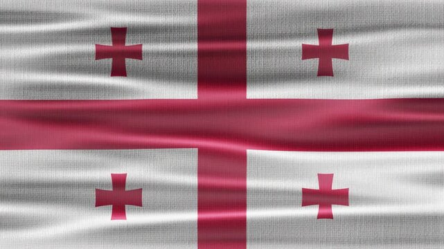 Georgia flag waving in the wind with high quality fabric texture