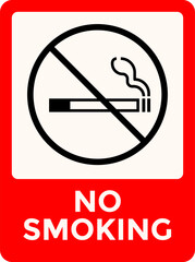 Striking Red and White No Smoking Sign