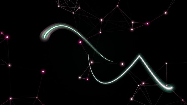 Glowing Constellation Lines in Dark Space.