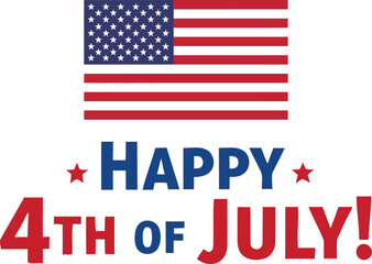 Obraz premium American flag waving with festive text celebrating the fourth of july