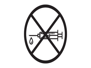 Obraz premium Prohibition sign for injection or vaccination