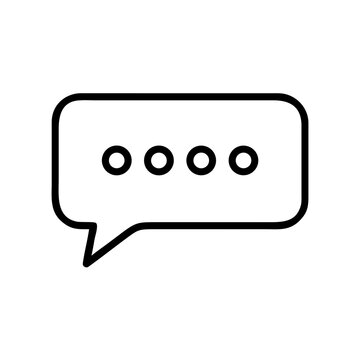 Rectangular Speech Bubble With Three Dots for web and graphic design