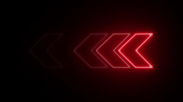Glowing neon light animated left side direction.4k video