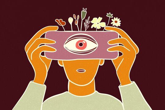 Surreal artwork with a floral and visual theme