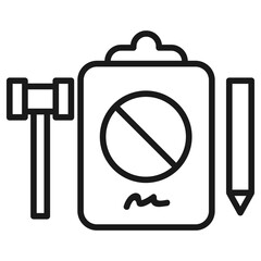 Petition Document Signature Icon Set