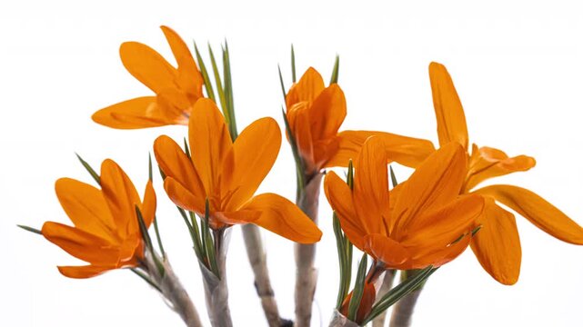 Timelapse of Yellow Crocus Flower Blooming