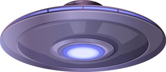 Futuristic Flying Saucer Spacecraft Cartoon Illustration