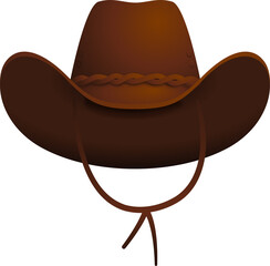 Classic Brown Cowboy Hat Icon Vector Illustration Design Element