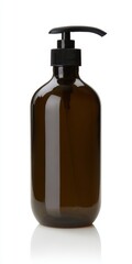 Brown glass pump dispenser bottle for liquid soap
