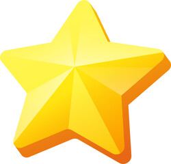 Shining Golden Star Icon 3D Illustration