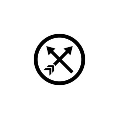 Obraz premium Black and white arrow icon in a circle design for graphic applications