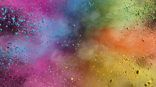 Colorful Powder Explosion Isolated on Black Background