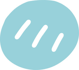 Abstract Light Blue Oval with Three White Dashes